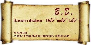 Bauernhuber Dömötör névjegykártya